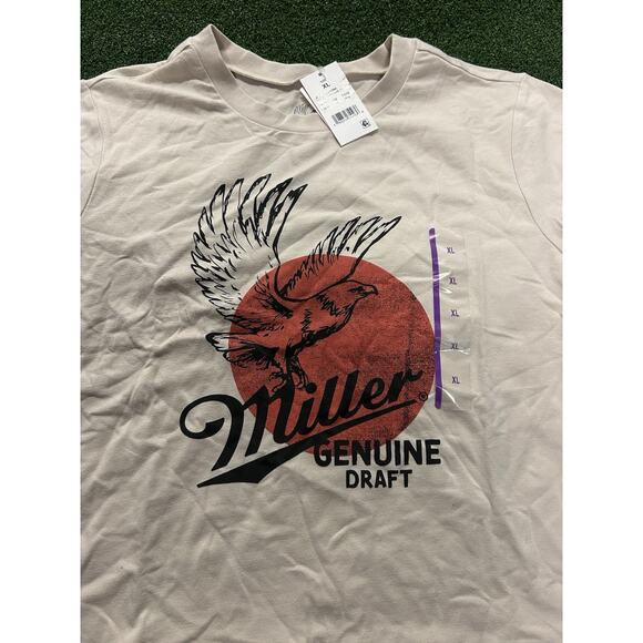 Miller Genuine Draft Women's Eagle Short Sleeve Graphic Tee XL Pullover Crop - Picture 3 of 6